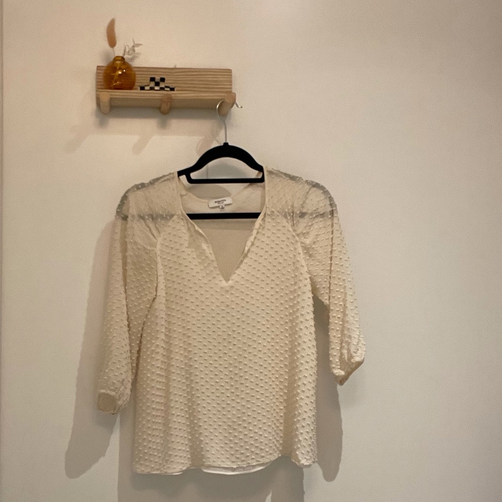 Aritzia Babaton White Blouse with Silk